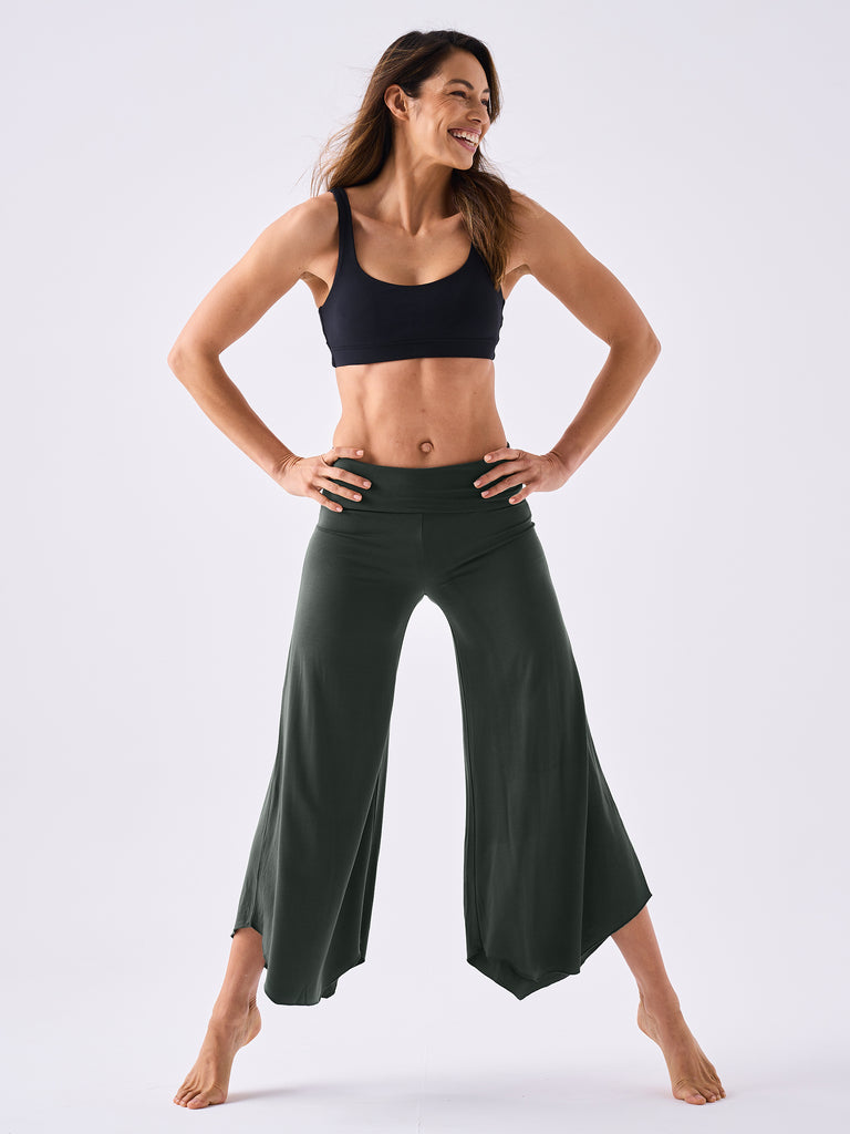 Modal Tulip Flare Pant - Forest