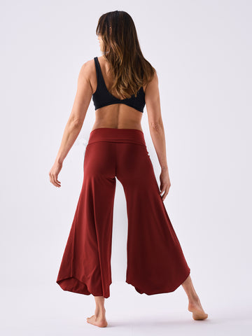 Modal Tulip Flare Pant - Crimson