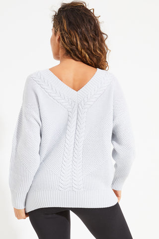 Eternity Cable Knit Sweat - Snow